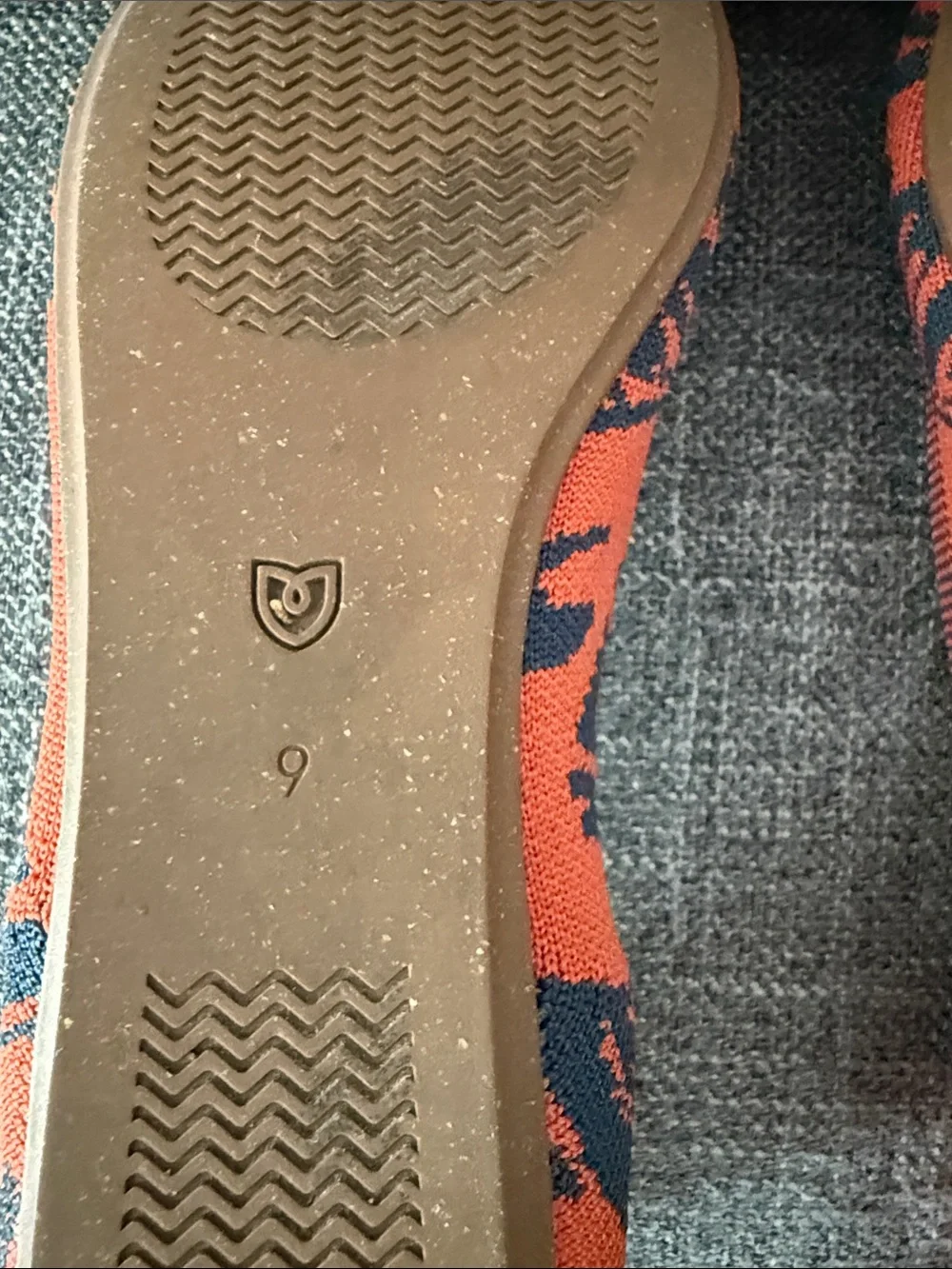 Rothy's Pointed Knit Flats in Orange, Navy & Lime